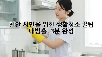천안 시민을 위한 생활청소 꿀팁 대방출 ✨ (3분 완성!)
